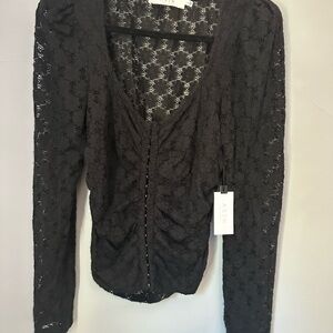 Astr Black Lace Blouse